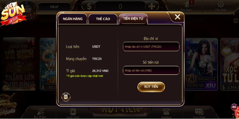 Cổng game Sunwin hỗ trợ rút tiền đa kênh