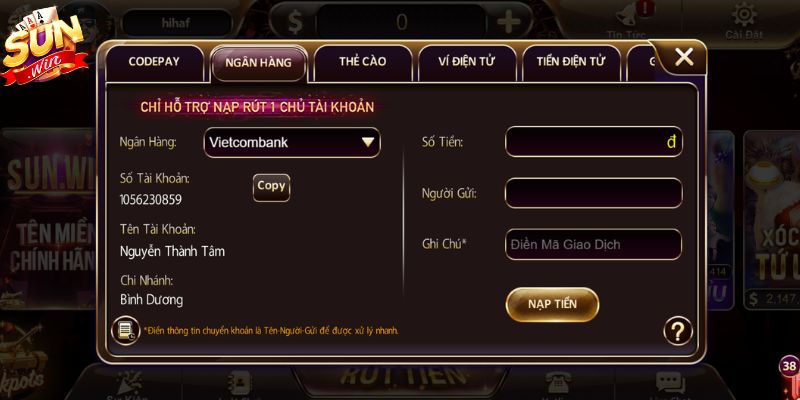 Hướng dẫn cách nạp tiền Sunwin nhanh chóng, an toàn